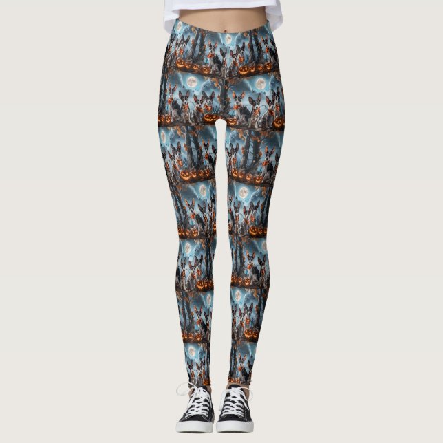 Rat Terrier Halloween Spooky Leggings (Vorderseite)