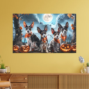 Rat Terrier Halloween Spooky Leinwanddruck
