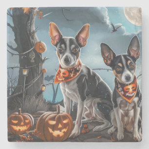 Rat Terrier Halloween Spooky Steinuntersetzer
