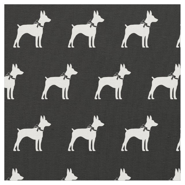 Rat Terrier Hund Silhouette Haustier Stoff (Nahaufnahme)