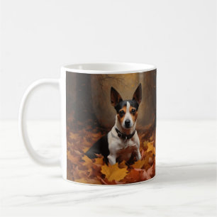 Rat Terrier im Herbst Leaves Fall Inspiriert Kaffeetasse