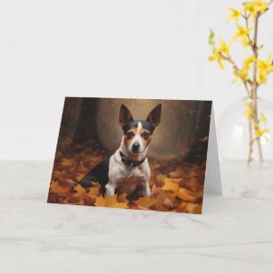 Rat Terrier im Herbst Leaves Fall Inspiriert Karte