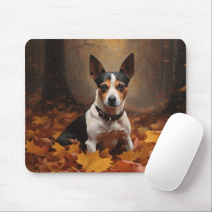 Rat Terrier im Herbst Leaves Fall Inspiriert Mousepad