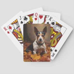 Rat Terrier im Herbst Leaves Fall Inspiriert Spielkarten