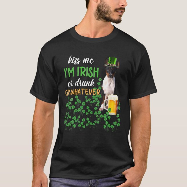 Rat Terrier küsste mich, ich bin irisch oder Betru T-Shirt (Vorderseite)