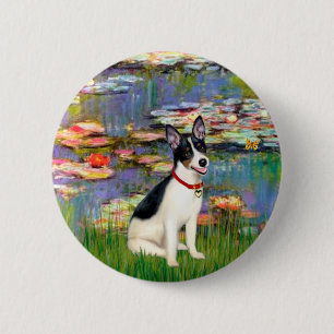 Rat Terrier - Lilies 2 Button