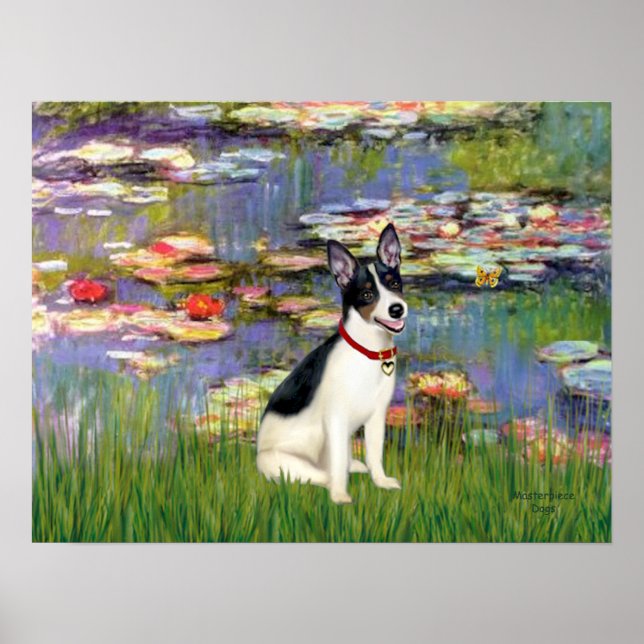 Rat Terrier - Lilies 2 Poster (Vorne)
