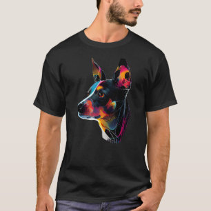 Rat Terrier Mama Designs Rat Terrier Pop Art T-Shi T-Shirt