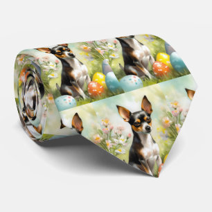 Rat Terrier mit Ostereiern Feiertag Krawatte