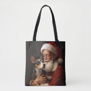Rat Terrier mit Weihnachtsmann Weihnachten
