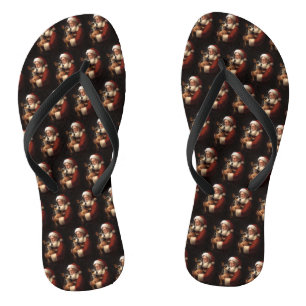 Rat Terrier mit Weihnachtsmann Weihnachten Flip Flops