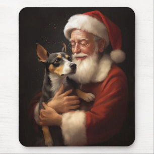 Rat Terrier mit Weihnachtsmann Weihnachten Mousepad