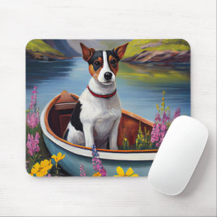 Rat Terrier on a Paddle: Ein Landschaftliches Aben Mousepad