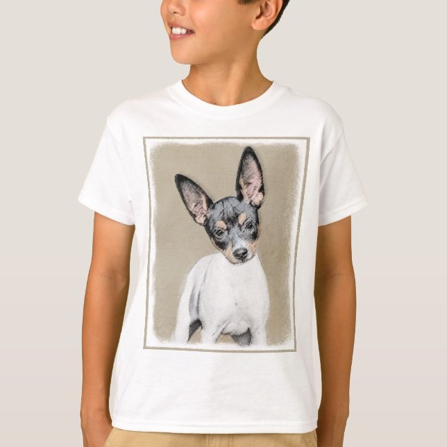 Rat Terrier Painting - Niedliche Hundekunst T-Shirt (Vorderseite)