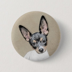 Rat Terrier Painting - Niedliche Original Dog Art Button