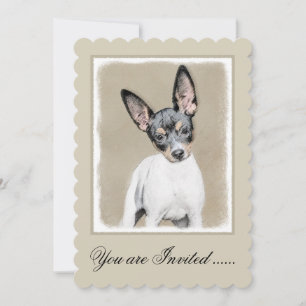 Rat Terrier Painting - Niedliche Original Dog Art Einladung