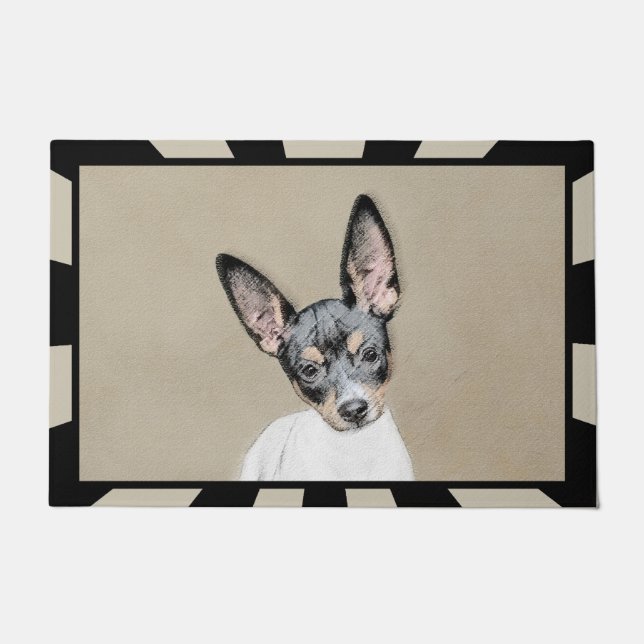 Rat Terrier Painting - Niedliche Original Dog Art Fußmatte (Vorderseite)