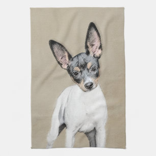 Rat Terrier Painting - Niedliche Original Dog Art Handtuch