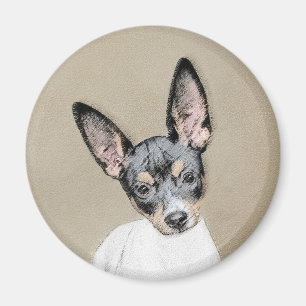 Rat Terrier Painting - Niedliche Original Dog Art Magnet
