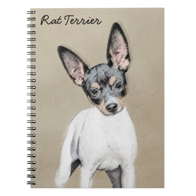 Rat Terrier Painting - Niedliche Original Dog Art Notizblock (Vorderseite)
