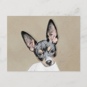 Rat Terrier Painting - Niedliche Original Dog Art Postkarte