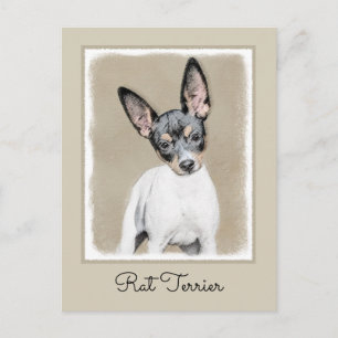 Rat Terrier Painting - Niedliche Original Dog Art Postkarte