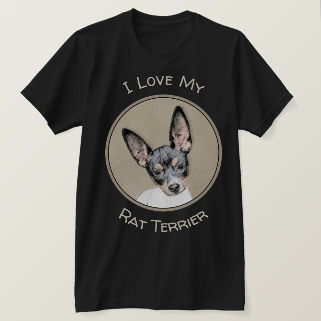 Rat Terrier Painting - Niedliche Original Dog Art T-Shirt (Design vorne)