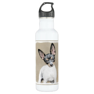 Rat Terrier Painting - Niedliche Original Dog Art Trinkflasche