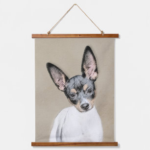 Rat Terrier Painting - Niedliche Original Dog Art Wandteppich Mit Holzrahmen