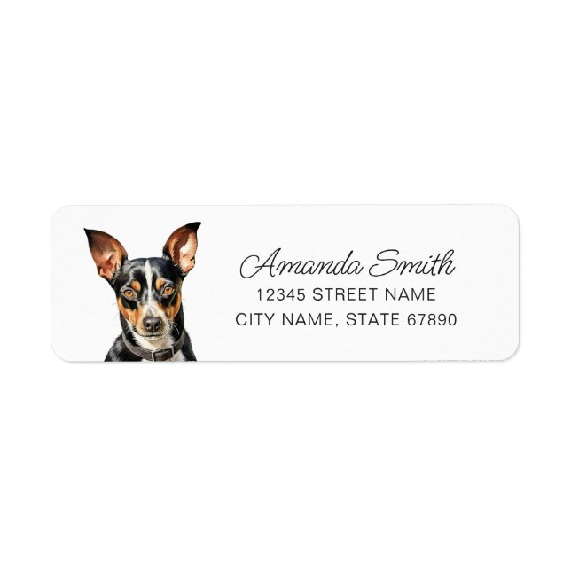 Rat Terrier Rücksendeadressen-Aufkleber (Vorne)
