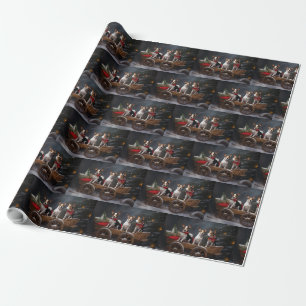 Rat Terrier Schneeschlitten Weihnachtsdekoration Geschenkpapier