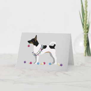 Rat Terrier Silhouette Weihnachtsdesign Feiertagskarte