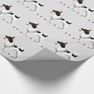 Rat Terrier Silhouette Weihnachtsdesign Geschenkpapier
