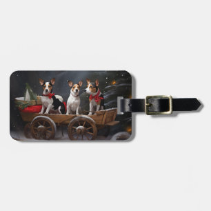 Rat Terrier Snowy Sleigh Weihnachtsdekor Gepäckanhänger