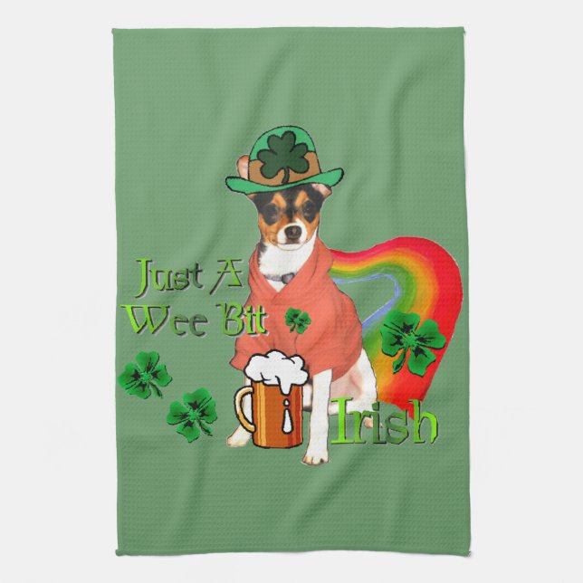 Rat Terrier St Patricks Küchentuch (Vertikal)