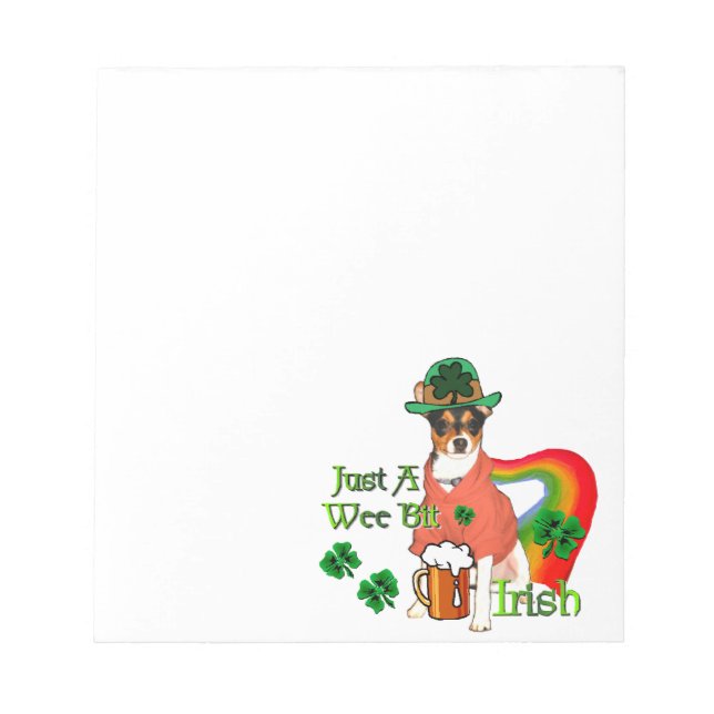 Rat Terrier St Patricks Notizblock (Vorderseite)