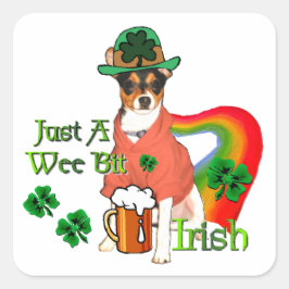 Rat Terrier St Patricks Quadratischer Aufkleber