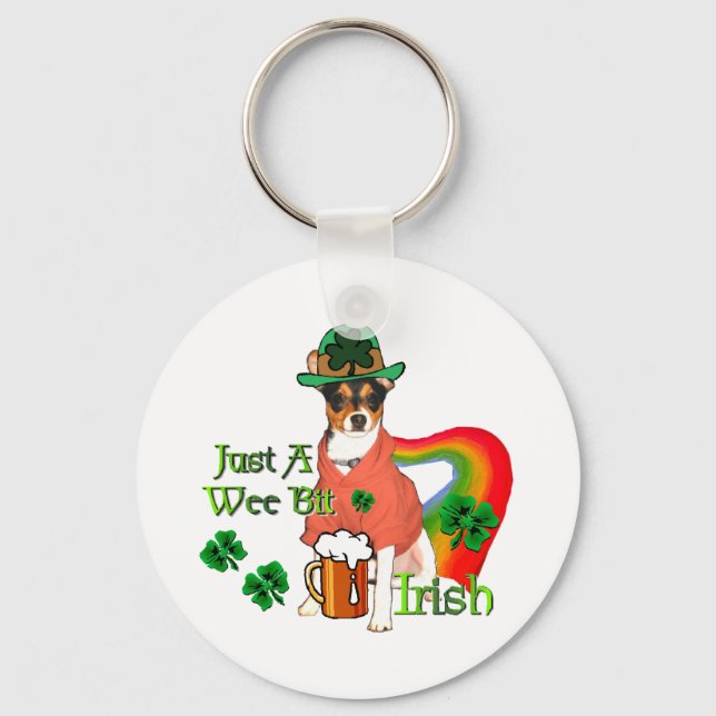 Rat Terrier St Patricks Schlüsselanhänger (Vorderseite)