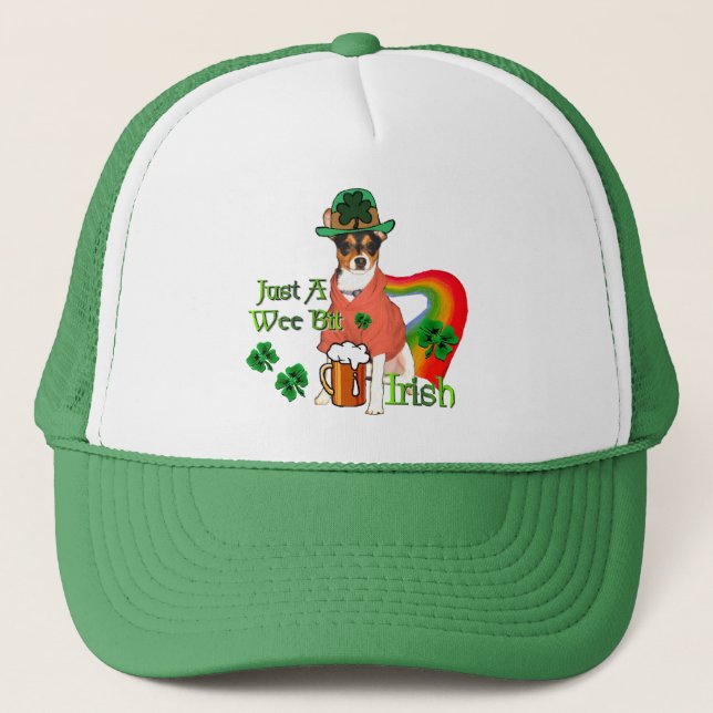 Rat Terrier St Patricks Truckerkappe (Vorderseite)
