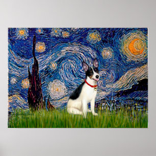Rat Terrier - Starry Night Poster