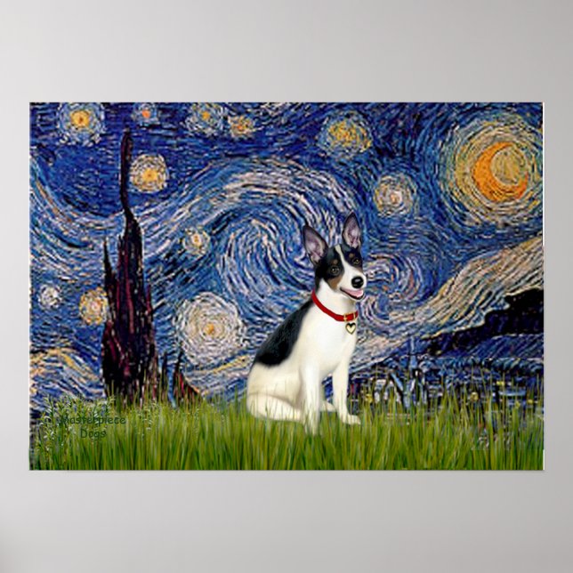 Rat Terrier - Starry Night Poster (Vorne)
