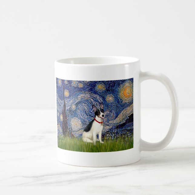 Rat Terrier - Starry Night Tasse (Rechts)