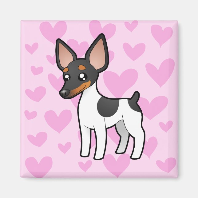 Rat Terrier / Toy Fox Terrier Liebe Magnet (Vorne)