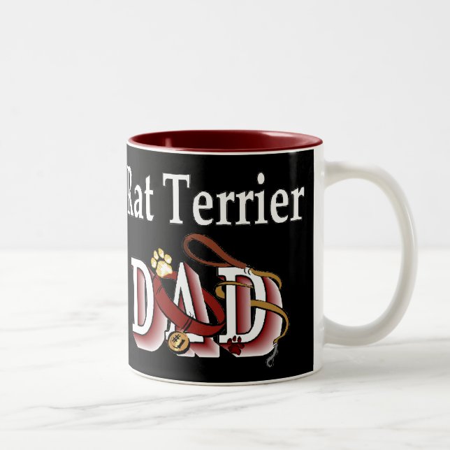 Rat Terrier Vater Geschenke Zweifarbige Tasse (Rechts)