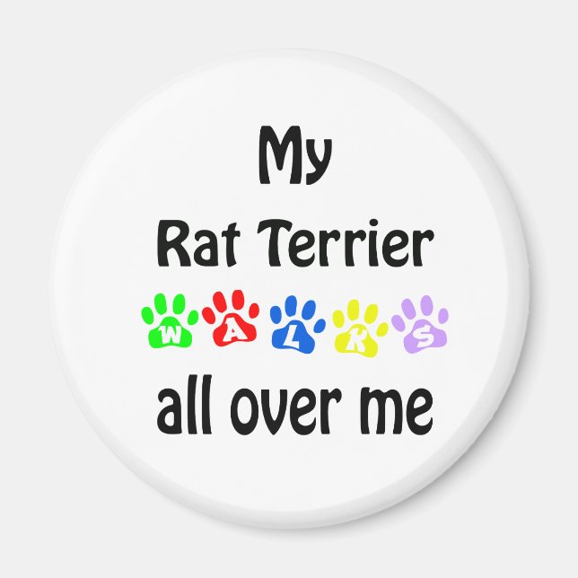 Rat Terrier Walks Design Magnet (Vorne)