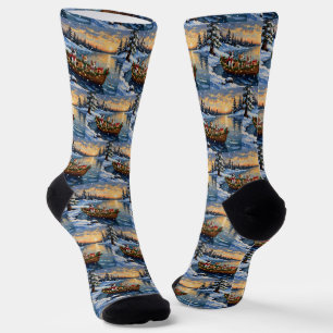 Rat-Terrier-Weihnachtsboot-Feiertag Socken