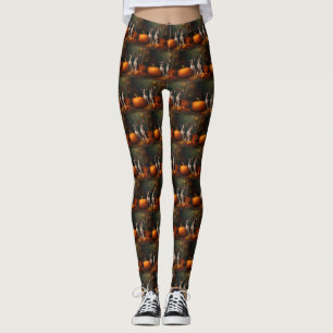 Rat-Terrier-Welpe Herbstfreude Kürbis  Leggings