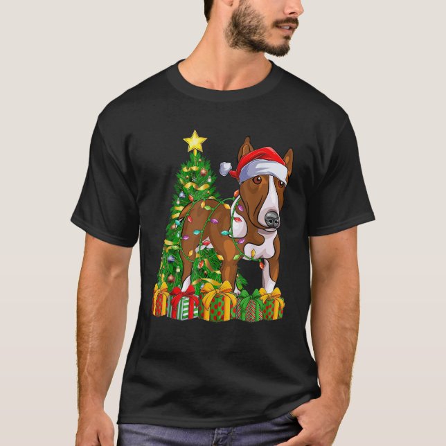 Rat Terrier Xmas Tree Lighting Rat Terrier Dog Chr T-Shirt (Vorderseite)