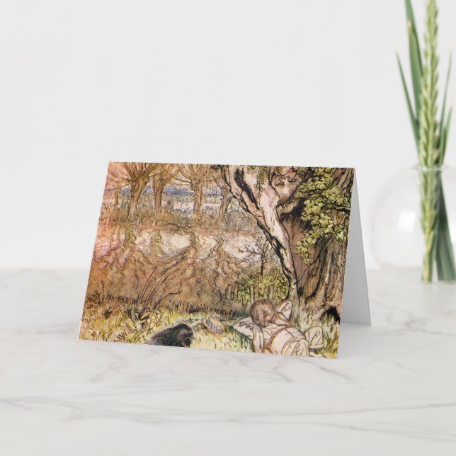 Rat und Mole haben einen Picnic - Arthur Rackham Karte (Vorderseite)