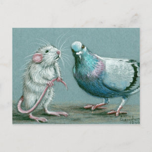 Rat und Taube Postkarte